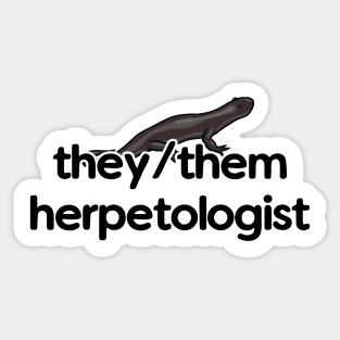 They/Them Herpetologist - Salamander Design Sticker